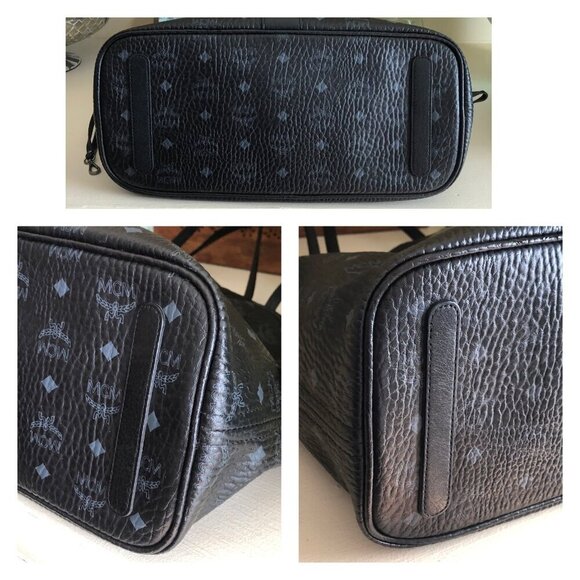 MCM Visetos Medium Liz Reversible Shopper Tote Black - Picture 4 of 11